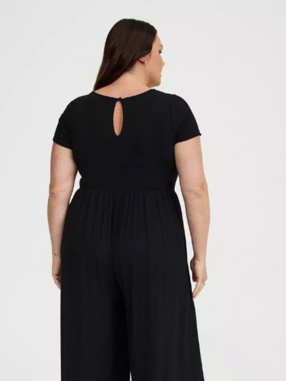 Torrid Black Jumpsuit 2X Tie Waist Wide Leg Pockets Open Back NWT